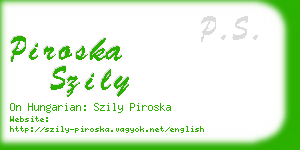 piroska szily business card